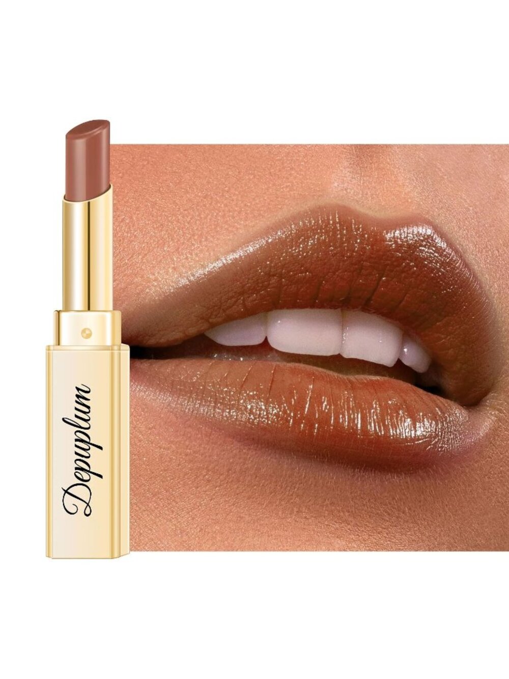 Women's DM72 Brown Glow Reviver Moisture Lip Gloss Creamy Tinted Lip Balm